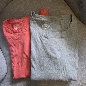 J.Crew Girlfriend Tee Bundle - Coral and Gray